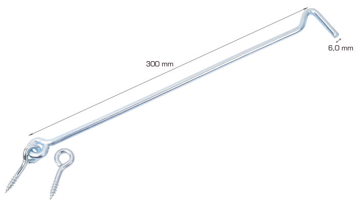 Dørkrog 300 mm elforzinket 2 stk.